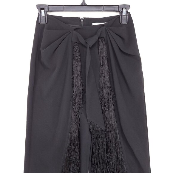 Cinq a Sept Fringe Pants Women 00 Black Luxurious Elegance Sophisticated Trouser - Picture 3 of 13